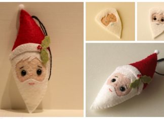 Christmas Craft: DIY Felt Santa Clause Ornament Free Sew Patterns & Tutorials Christmas Craft: DIY Felt Santa Clause Ornament Free Sew Patterns & Tutorials