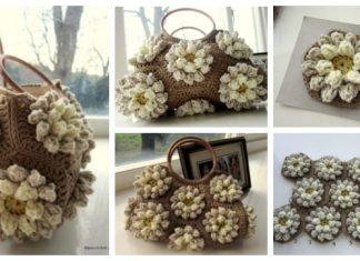 Crochet Almond Blossom Bobble Flower Bag Free Crochet Pattern Crochet Almond Blossom Bobble Flower Bag Free Crochet Pattern