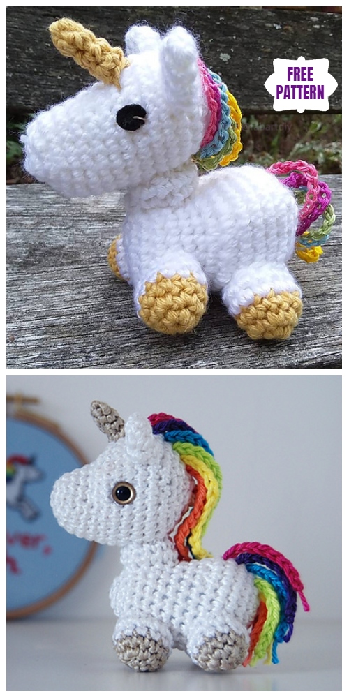 Crochet Tiny RainbowUnicorn Amigurumi Free Pattern