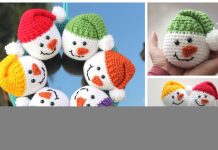 Crochet Snowman Heads Amigurumi Free Pattern + Video Crochet Snowman Heads Amigurumi Free Pattern - Video