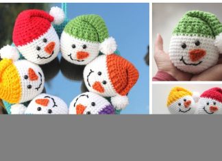 Crochet Snowman Heads Amigurumi Free Pattern + Video Crochet Snowman Heads Amigurumi Free Pattern - Video