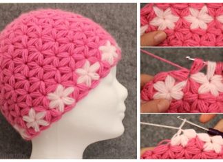 Crochet Triangle Star Stitch Beanie Hat Free Crochet Pattern Crochet Triangle Star Stitch Beanie Hat Free Crochet Pattern