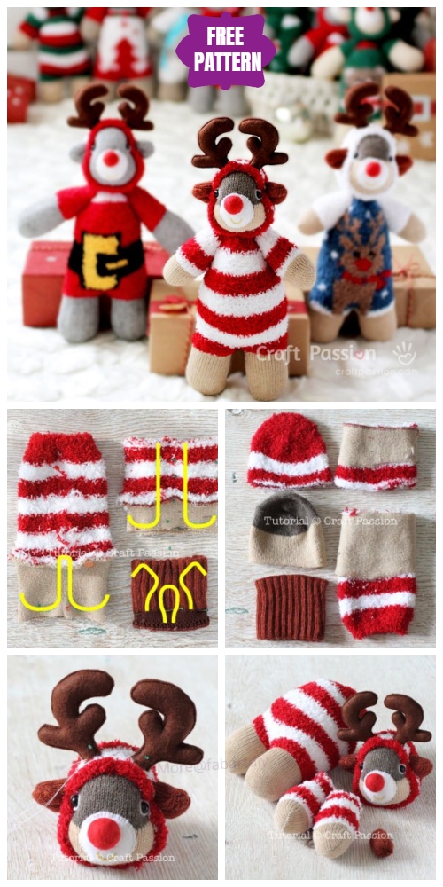 DIY Sock Reindeer Free Sew Pattern & Tutorial