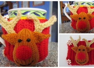 Knit Reindeer Cup Cozy Free Knitting Pattern Knit Reindeer Cup Cozy Free Knitting Pattern