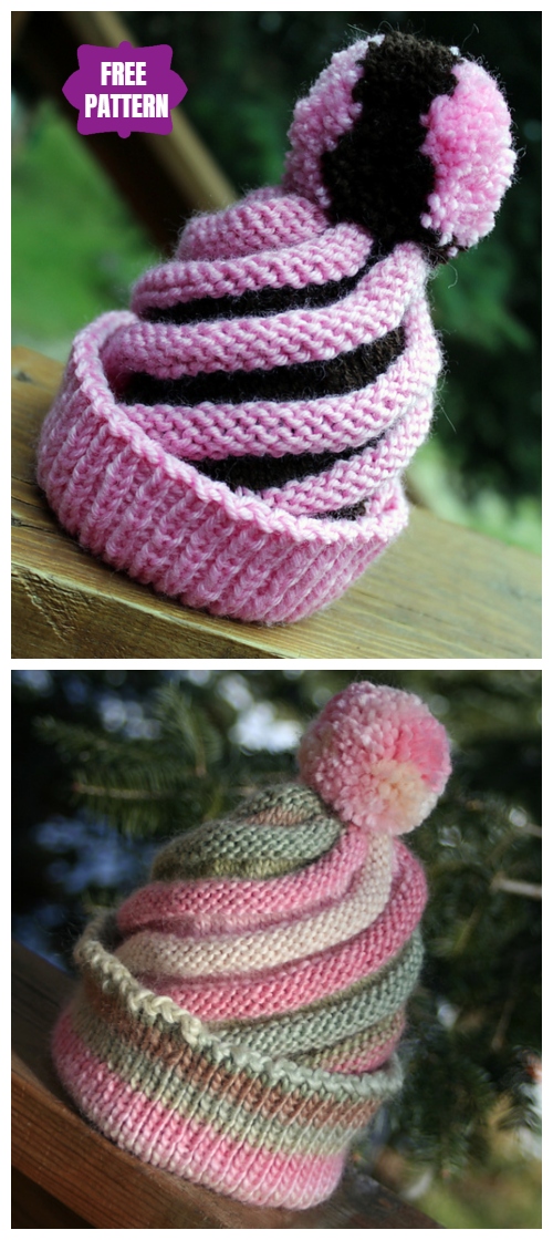 Knit Swirled Ski Cap Free Knitting Patterns