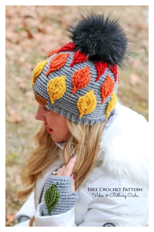 Autumn Leaf Beanie & Headband Set Free Crochet Pattern Video Tutorial