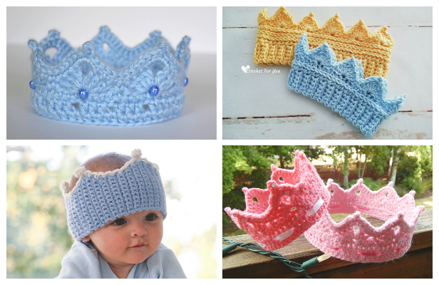 Crochet crown baby-adult pattern PATTERN ONLY