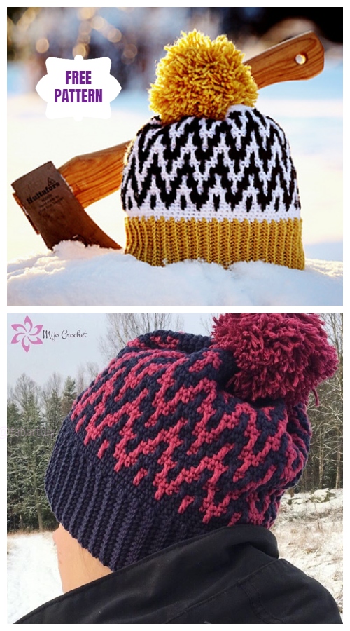 Crochet Up North Hat Free Crochet Pattern