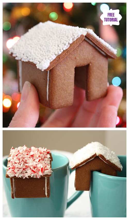 DIY Mini Gingerbread Houses Perch on Mug  - Easy Tutorials