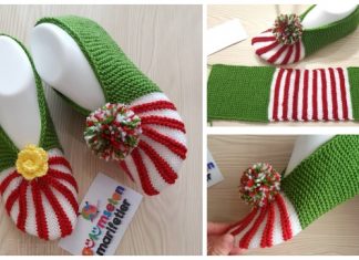 Easy Knit Christmas Slippers Free Knitting Pattern Easy Knit Christmas Slippers Free Knitting Pattern