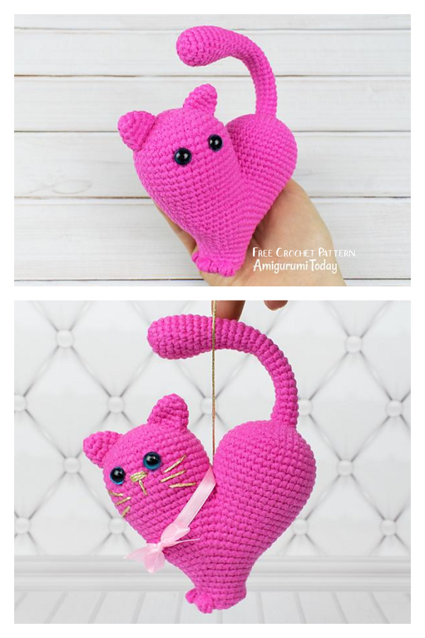 Amigurumi Valentine Heart Cat Free Crochet Pattern