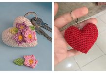 8 Crochet 3D Heart Keychain Amigurumi Free Patterns Crochet 3D Heart Keychain Amigurumi Free Patterns