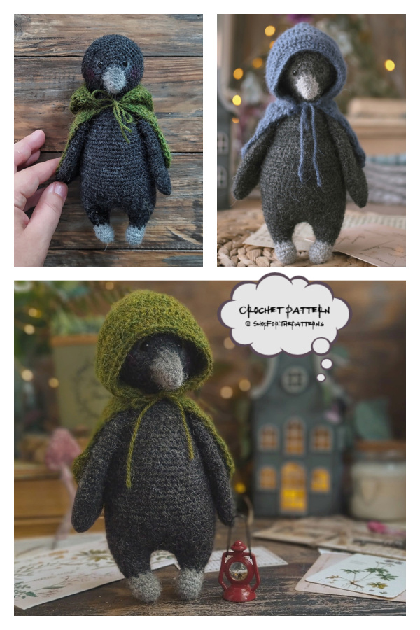 Crochet Crow in Hood Amigurumi Pattern