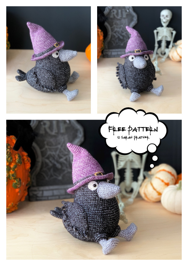 Crochet Heckle the Crow Amigurumi Free Pattern