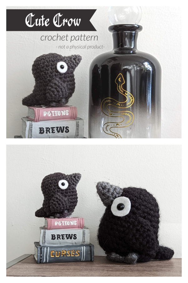 Halloween Crow Crochet Amigurumi Pattern