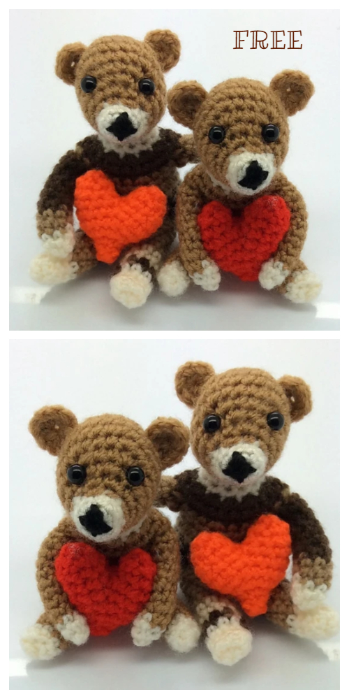 Crochet Valentine Teddy Bear Amigurumi Free Patterns