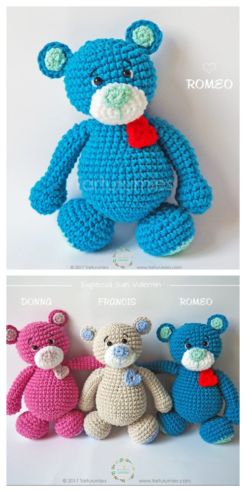 Crochet Valentine Teddy Bear Amigurumi Free Patterns