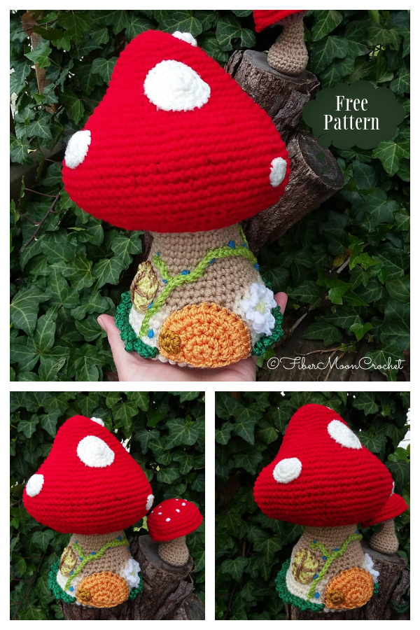 Spring Toadstool Fairy House Free Crochet Patterns