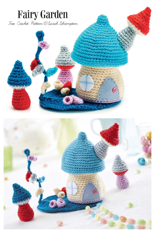 Fairy Garden Toadstool Fairy House Free Crochet Patterns