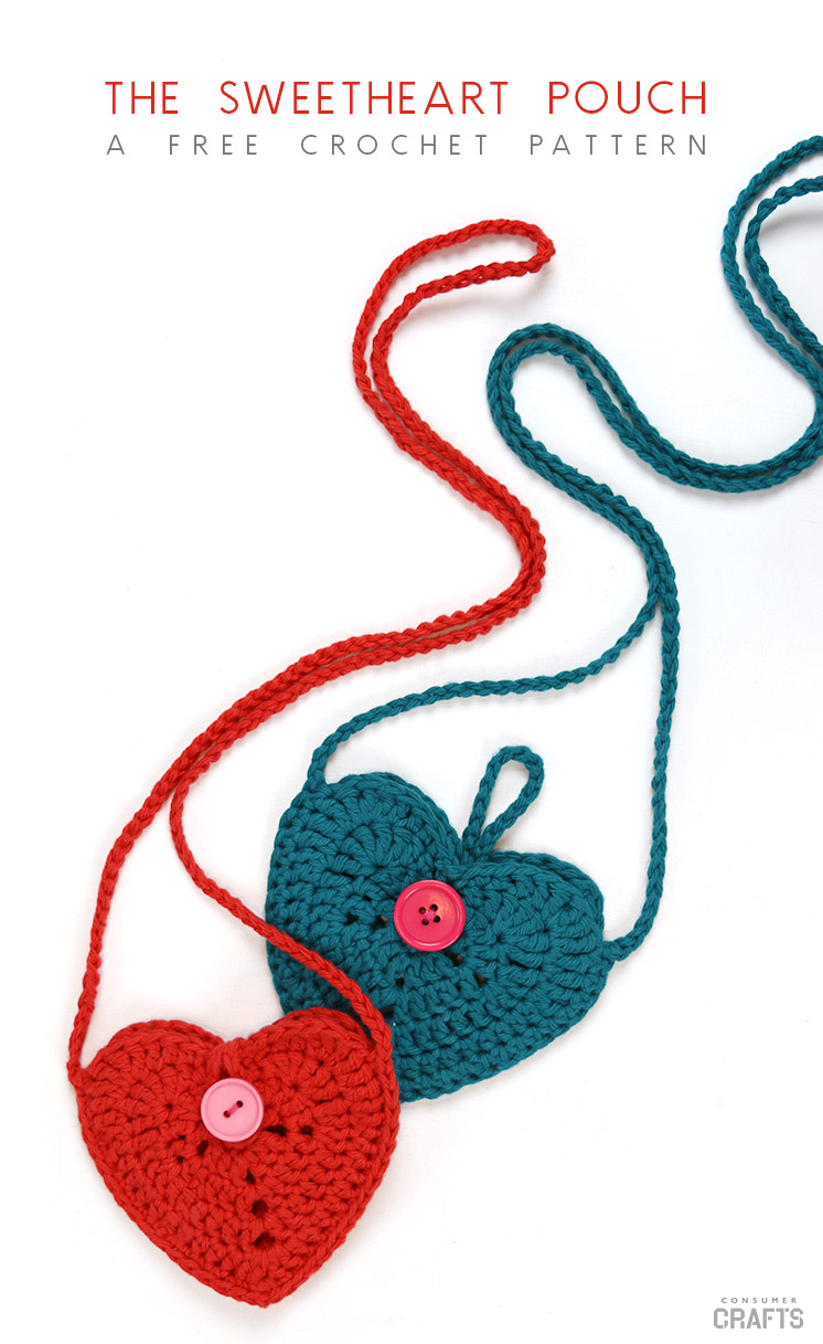 Valentine Heart Pouch Free Crochet Pattern