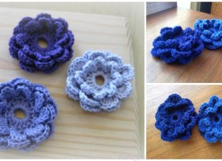 Easy Crochet Triple Layer 3D Flower Accent Free Crochet Pattern Easy Crochet Triple Layer 3D Flower Accent Free Crochet Pattern
