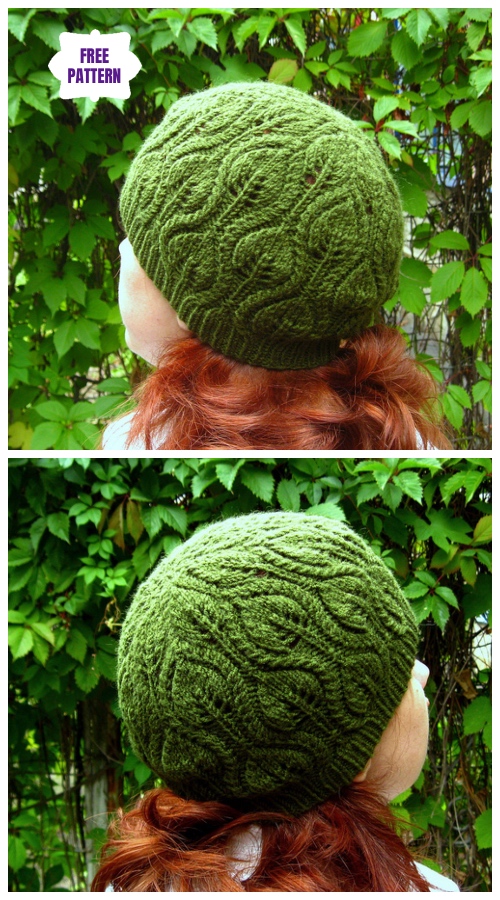 Knit Foliage Hat Free Knitting Patterns
