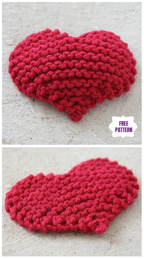 Knit Valentine Heart Applique Free Knitting Patterns