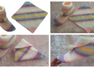 Super Easy Knit Slippers From Square Free Knitting Pattern + Video Super Easy Knit Slippers From Square Free Knitting Pattern - Video