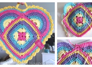Granny Square Heart Potholder Free Crochet Patterns Granny Square Heart Potholder Free Crochet Patterns
