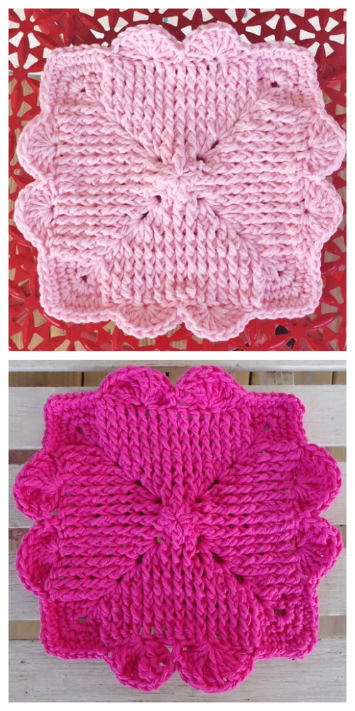 Light Heart Dishcloth Free Crochet Pattern 