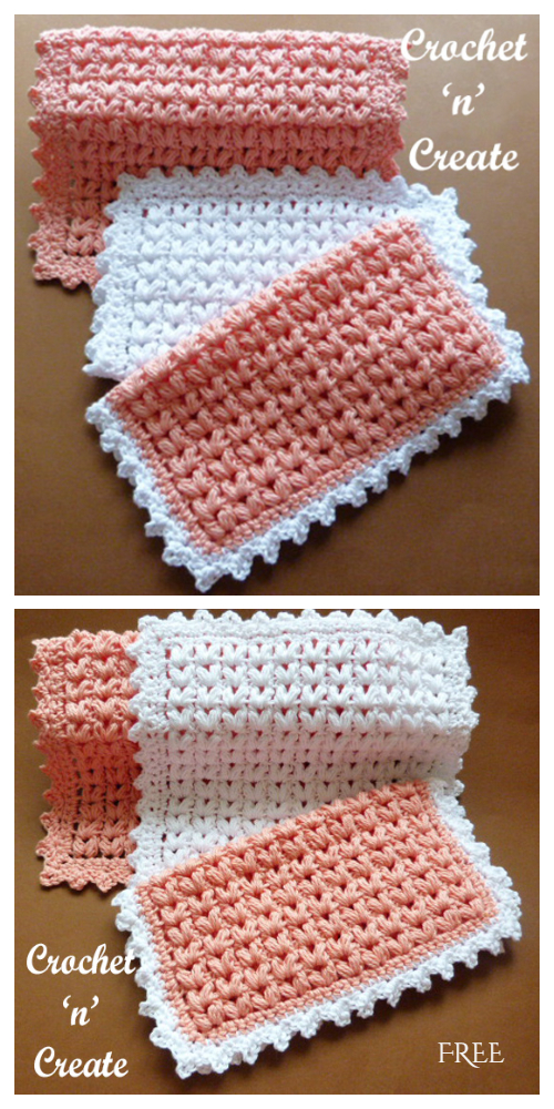 Puff Stitch Dishcloth Free Crochet Patterns
