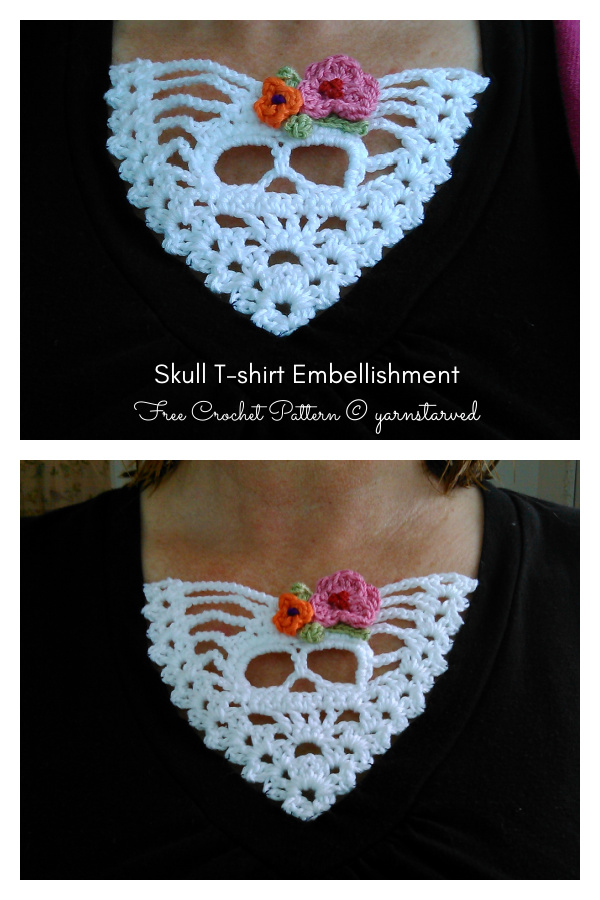 Skull T-shirt Panel Free Crochet Pattern