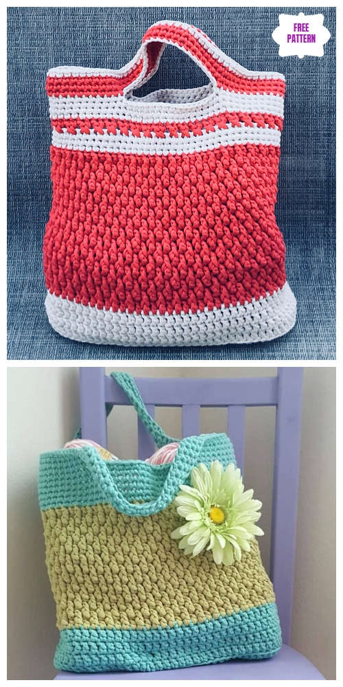 Crochet Brickwork Beach Bag Free Crochet Pattern