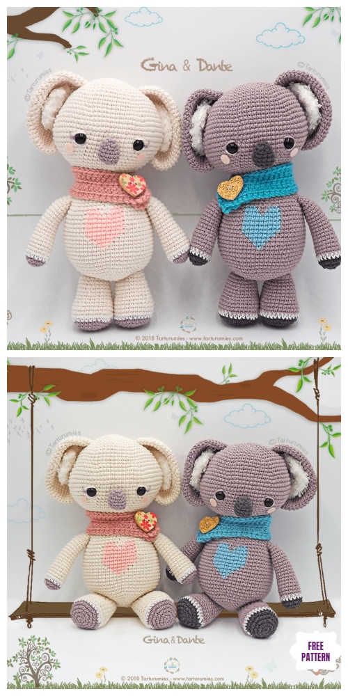 Crochet Valentine Koala Amigurumi Free Patterns
