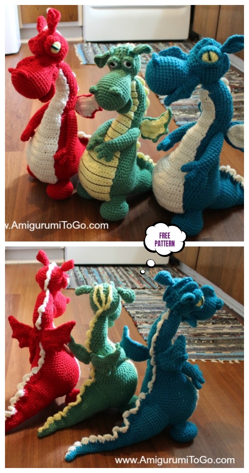 Crochet Magical Fire Breathing Dragon Amigurumi Free Pattern
