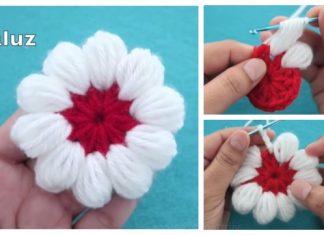 Crochet Puff Stitch Flower Free Crochet Pattern – Video Crochet Puff Stitch Flower Free Crochet Pattern - Video