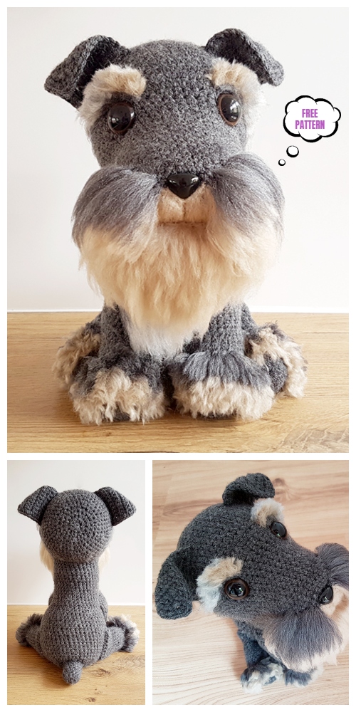 Crochet Schnauzer Dog Amigurumi Free Pattern