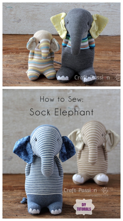 DIY Sock Elephant Free Sew Pattern Tutorial