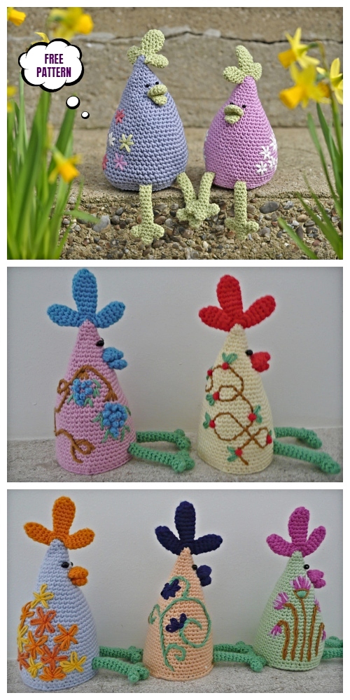 Crochet Easter Chicken Egg Cosy Set Free Crochet Patterns