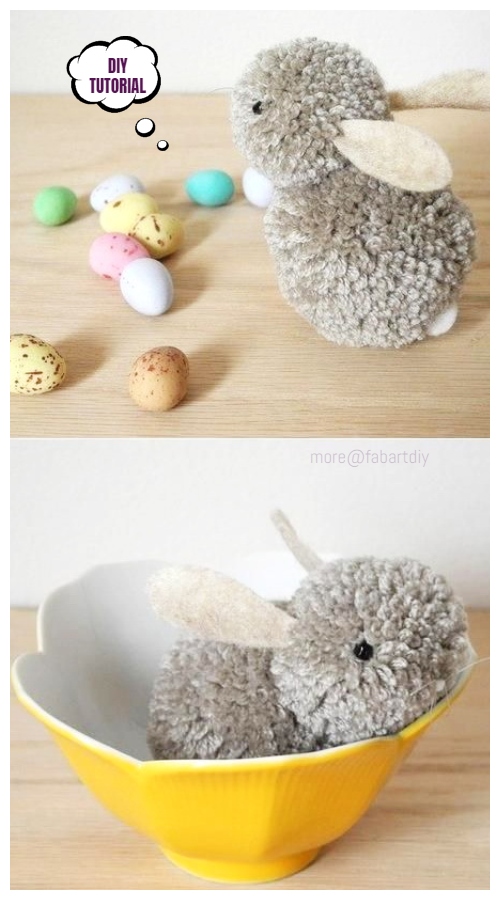 Cute Easter DIY Pom Pom Bunny Tutorials