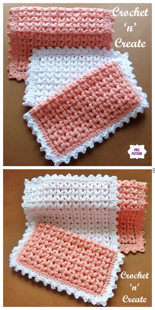 Crochet Puff Stitch Dishcloth Free Crochet Patterns