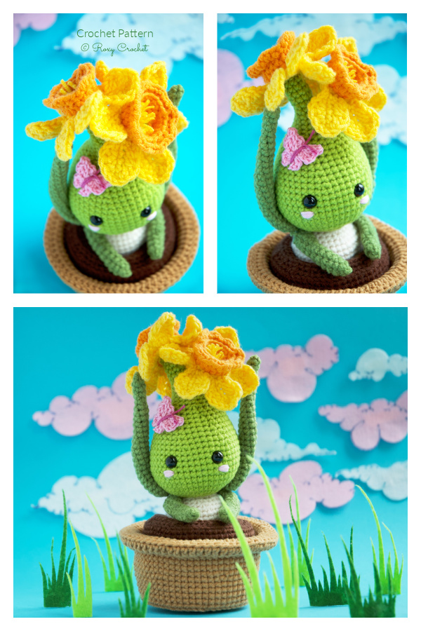 Crochet Daffodil in Flower Pot Amigurumi Pattern