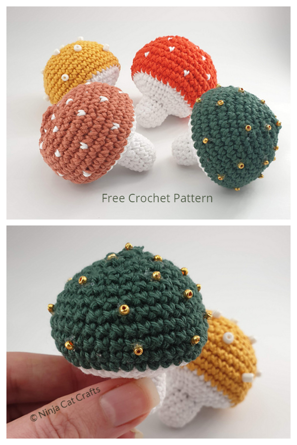 How to Crochet Cute Mushrooms  Beginner Crochet DIY 