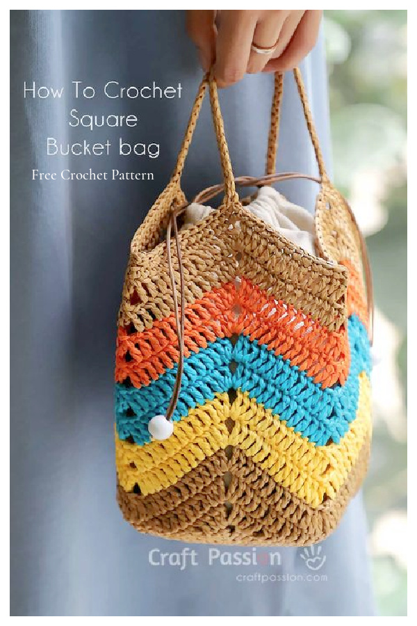 Easy Chevron Bucket Bag Free Crochet Pattern