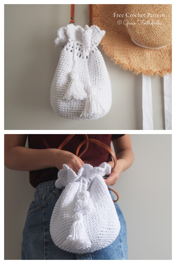 Easy Scallop Bucket Bag Free Crochet Pattern