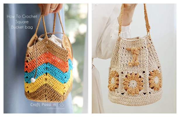 Easy Bucket Bag Free Crochet Patterns