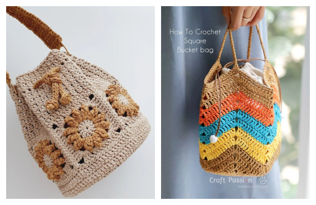 Mosaic Bucket Bag Free Crochet Pattern