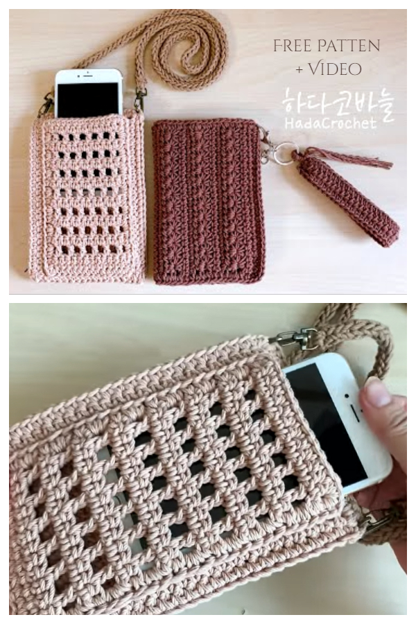 Easy Net Mobile Phone Case Free Crochet Patterns + Video