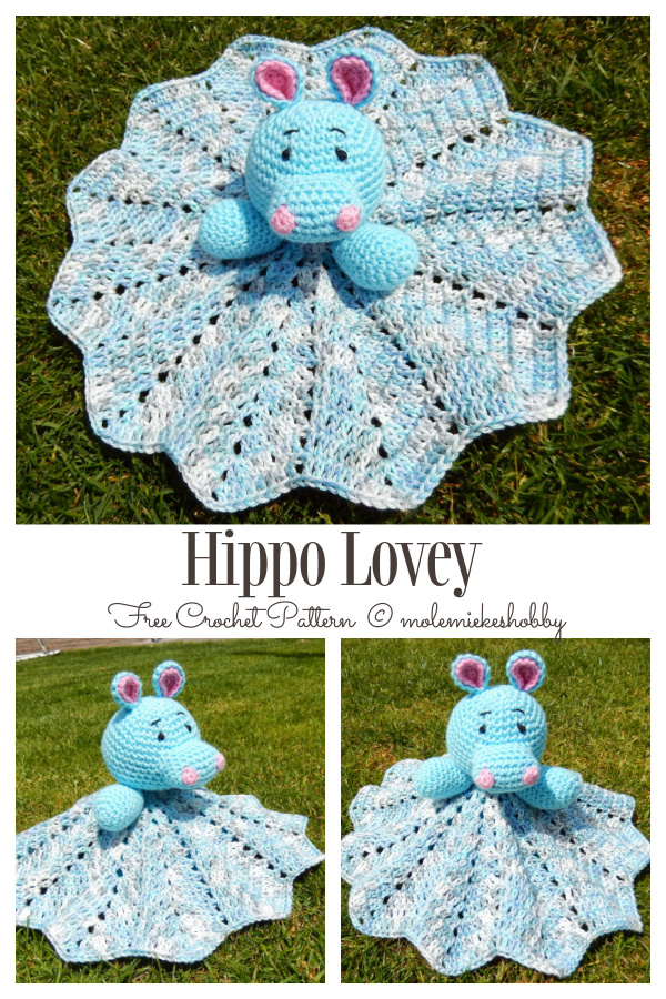 Amigurumi Hippo Lovey Blanket Free Crochet Pattern