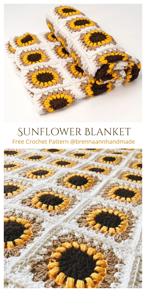Sunflower Blanket Free Crochet Patterns